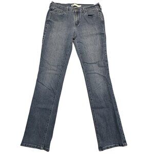 Levis 505 Womens Size 6 Blue Denim Straight Leg Jeans Mid Rise Stretch 5 Pockets